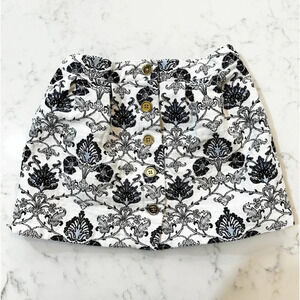 Janie & Jack Floral Toile Skirt Size Small Navy and White - NWOT